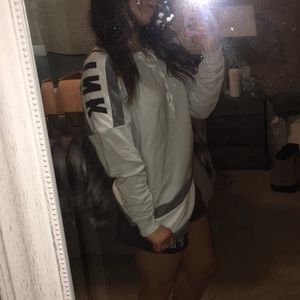 Long Sleeve Lace up Front PINK sweater